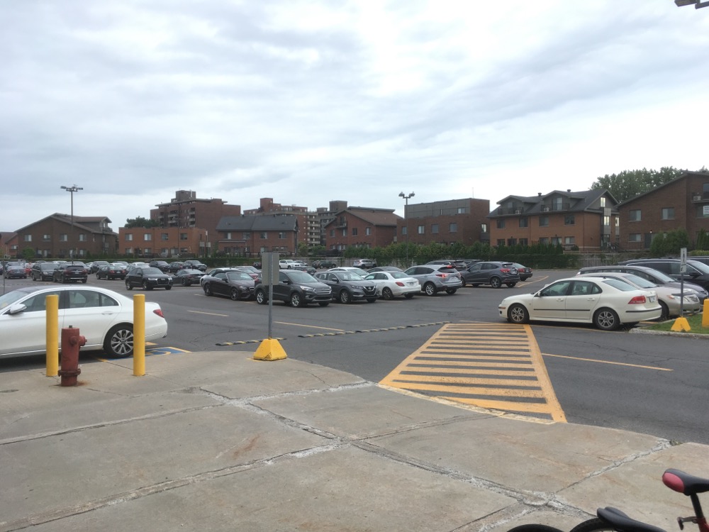 View from a parking lot in suburban Montreal